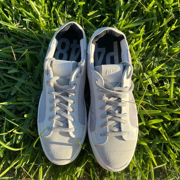 P448 Thea Low Top Sneakers in Stardust Silver Multi size 37 US 7 gently used - Picture 6 of 16